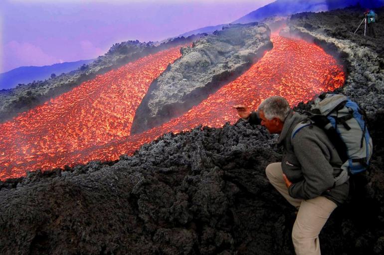Photo:  Mount etna eruption in 2004